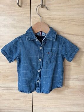 Tommy Hilfiger Blue Short-Sleeve Button-Down Shirt for Kids